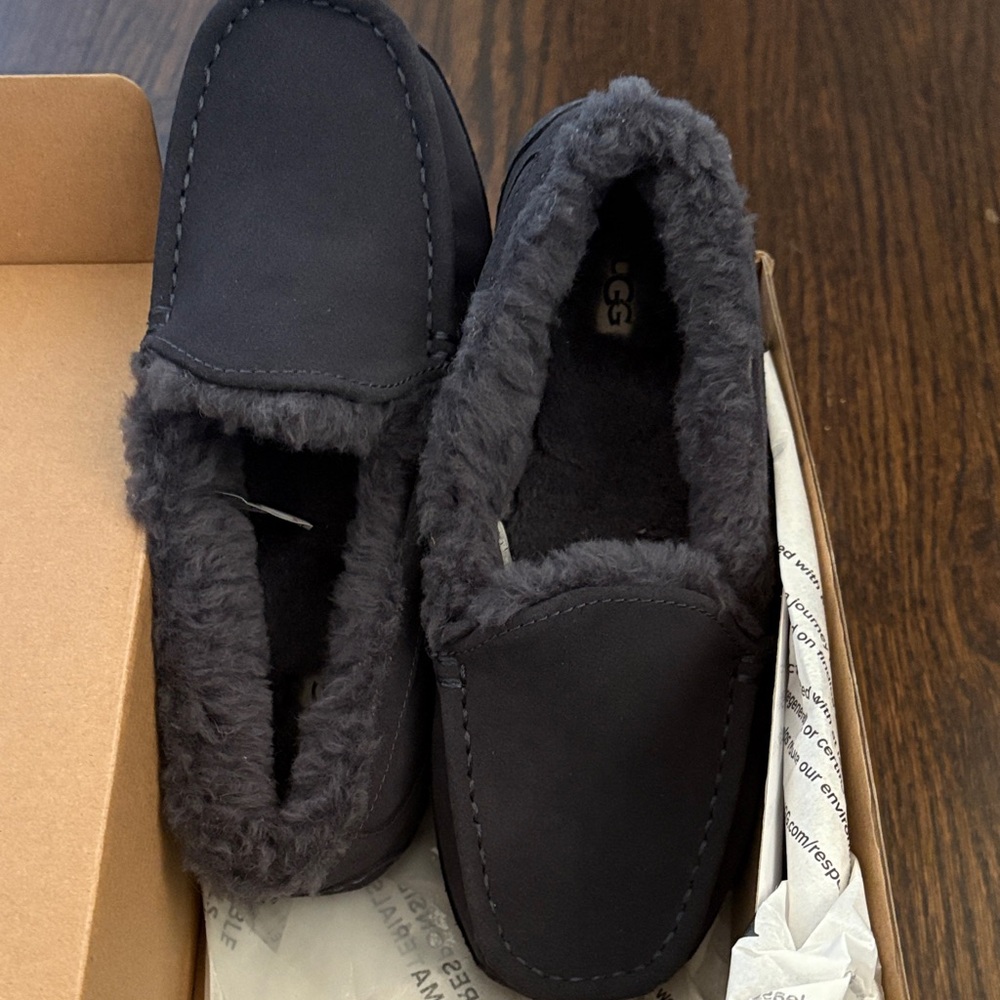 UGG Navy Ascott Slippers size 5/37 Brand New